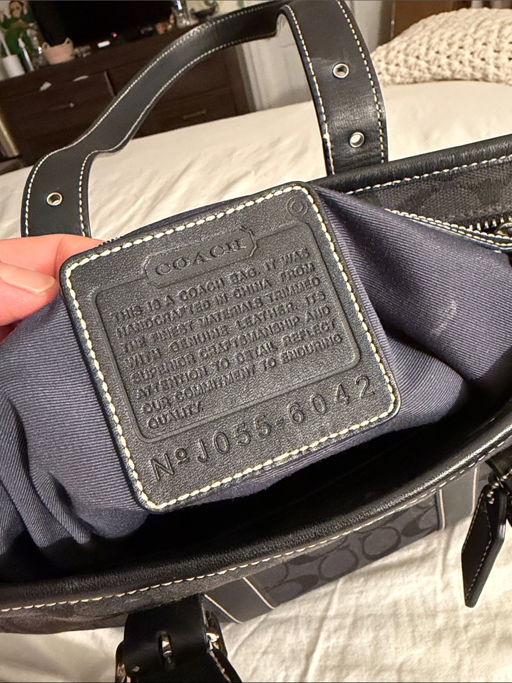 Coach Black Signature Canvas Shoulder Tote - Picture 3 of 6